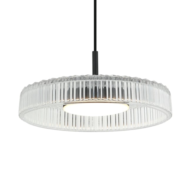 Suspension LED verre cannelé - DAMIAN Couleur v021707 <span itemprop=