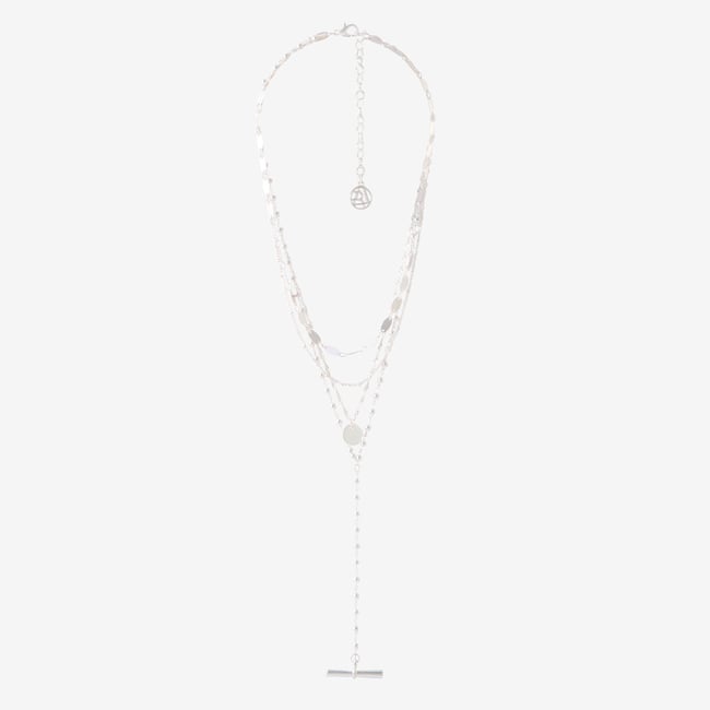 Collier 4 rangs en métal argenté argenté <span itemprop=