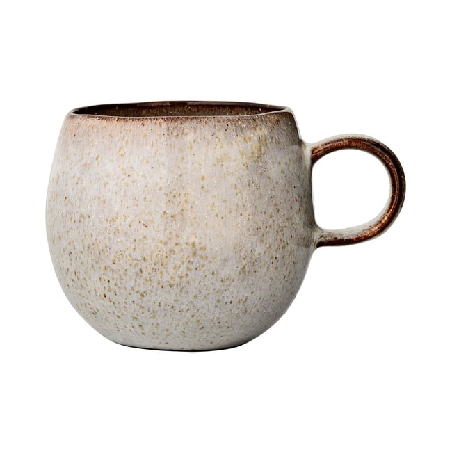 Mug en grès SANDRINE Couleur beige <span itemprop=