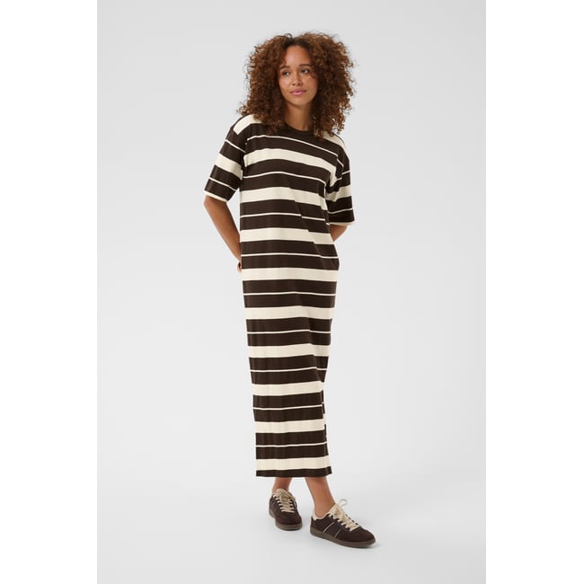 Robe marron coffee bean/turtledove stripe <span itemprop=