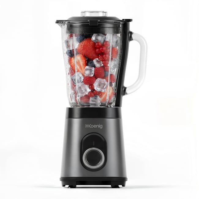 H.Koenig MXK36 - Blender mixeur et glace pilée gris / argent <span itemprop=