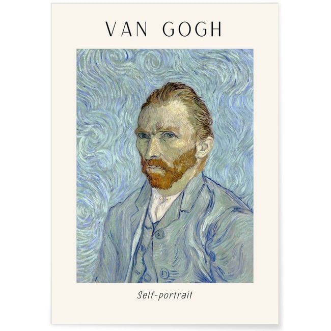 Affiche Van Gogh - Self-portrait Couleur blanc <span itemprop=