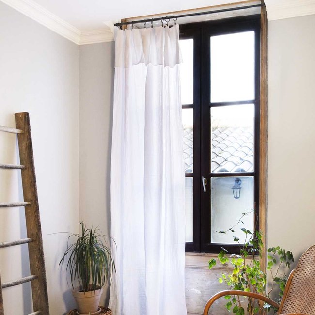 Rideau ajustable + 8 anneaux pince collection Gaia - EDEN