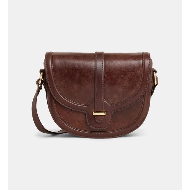 Sac à main apollina wrinkled cuir marron chocolat <span itemprop=