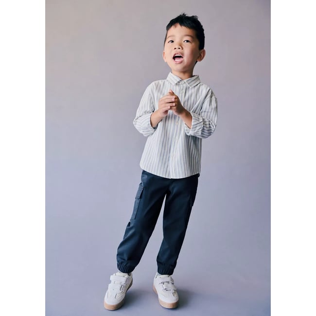 Pantalon jogger cargo bleu marine <span itemprop=