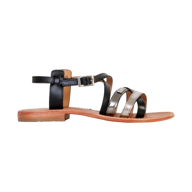Sandales Hapax noir etain <span itemprop=