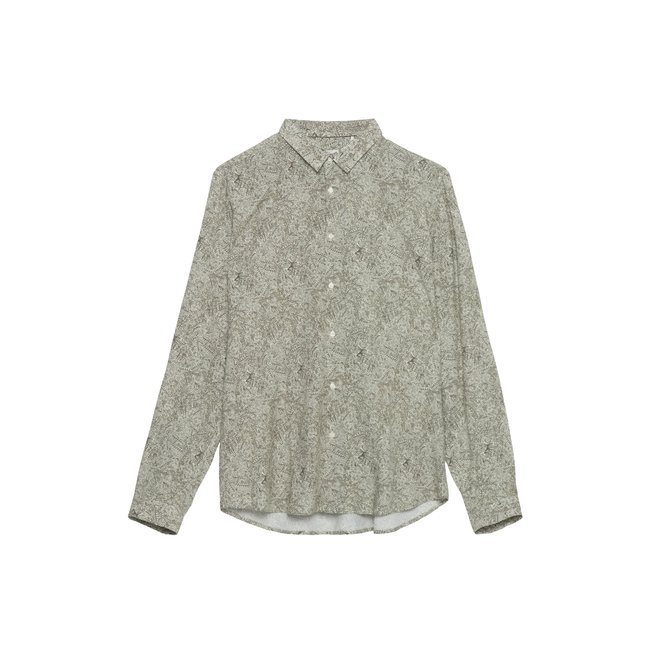 Chemise regular imprimé végétal kaki <span itemprop=