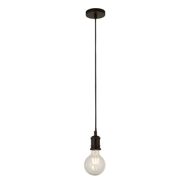 Black Singular Suspension 1.5m Cable Pendant Ceiling Light, matt black, SO'HOME