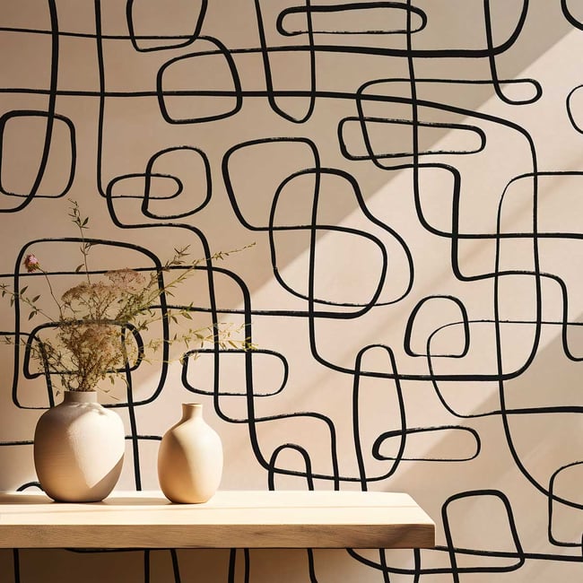 Papier peint lignes fines Couleur intissé <span itemprop=