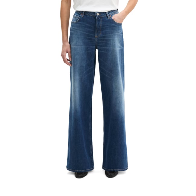 Jeans modèle Lania large en denim Cashmere Touch bleu foncé <span itemprop=