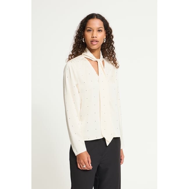 Chemise à manches longues blanc birch mini dot <span itemprop=