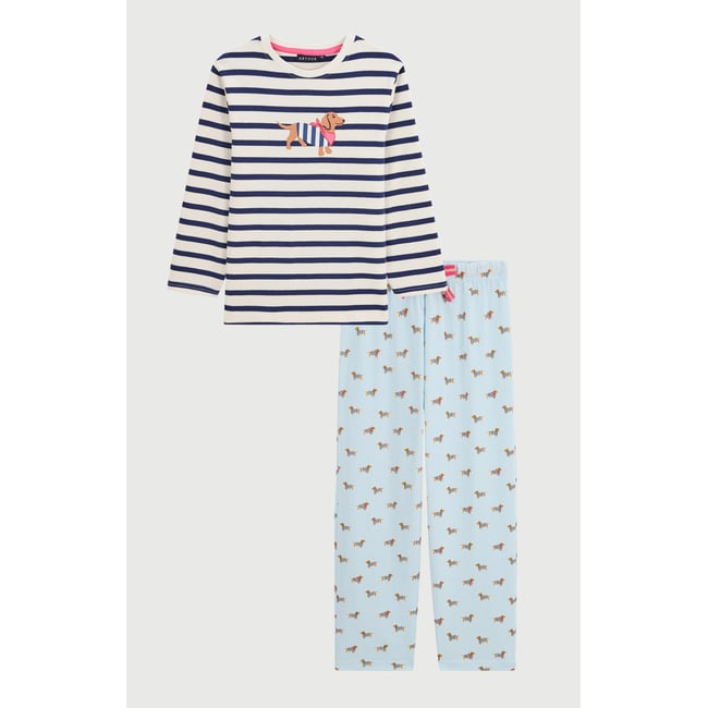 Pyjama enfant en jersey de coton imprimé Tobbie ciel <span itemprop=
