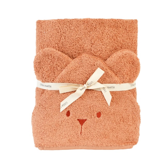 Cape de bain coton bio OURSON caramel <span itemprop=