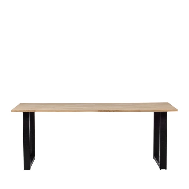 Table à manger en bois piétement en U 200x90cm naturel - TABLO Couleur naturel <span itemprop=
