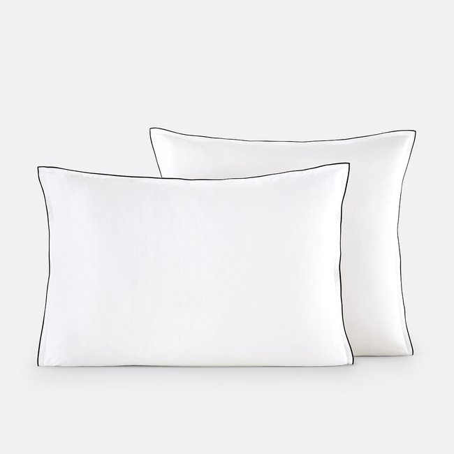 Kissenbezug Victor uni, vorgewaschener Baumwoll-Satin - LA REDOUTE INTERIEURS