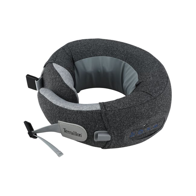 Masseur nuque de cou et cervicales chauffant gris <span itemprop=