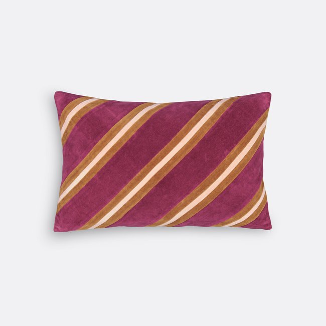 Housse de coussin 60 x 40 cm en velours, Siena bordeaux <span itemprop=