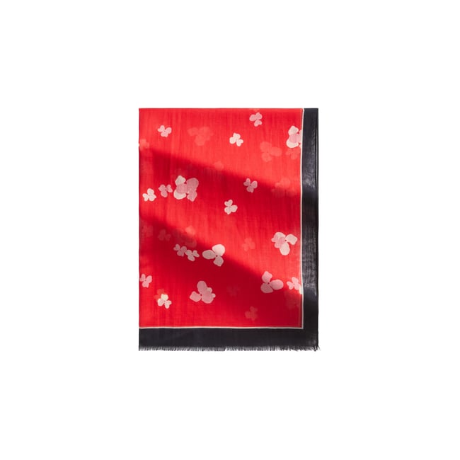 Écharpe à imprimé intégral avec TENCEL™ Modal rouge <span itemprop=