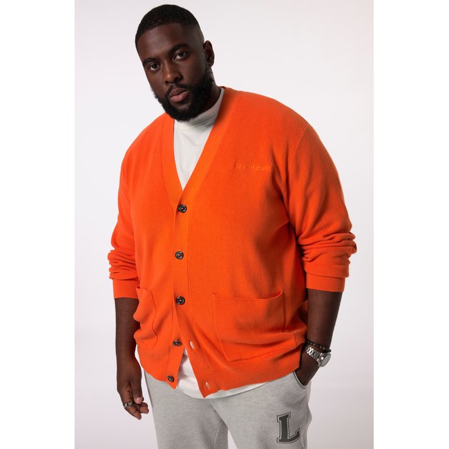 Cardigan à col en V - jusqu'au orange <span itemprop=