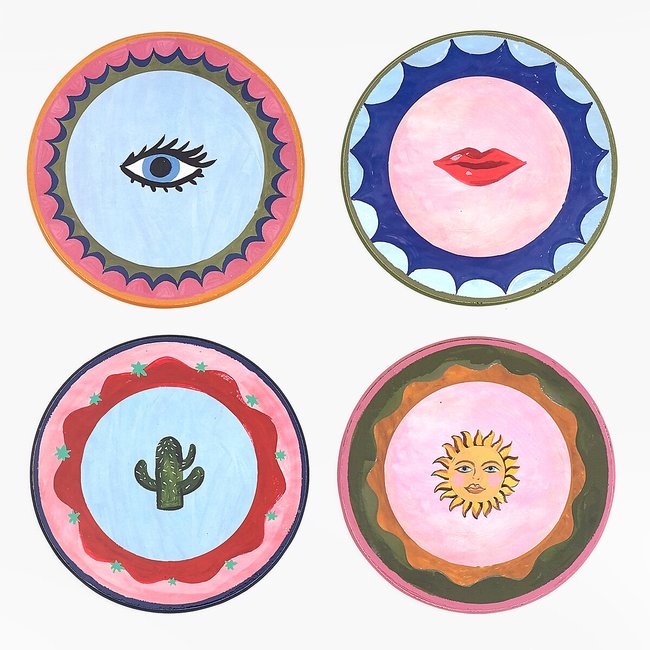 Set of 4 Electric Coast Icon Placemats, multi-coloured, ELEANOR BOWMER