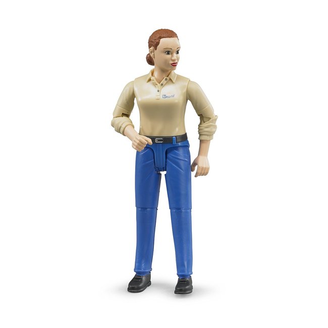 Femme à la peau claire et pantalon bleu multicolore <span itemprop=
