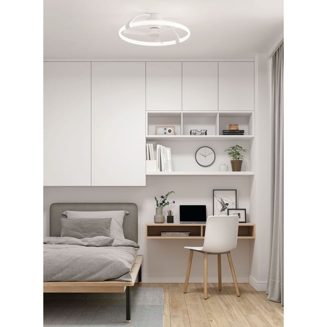 Ventilateur  plafond  avec lumière NEPAL blanc -  blanc <span itemprop=