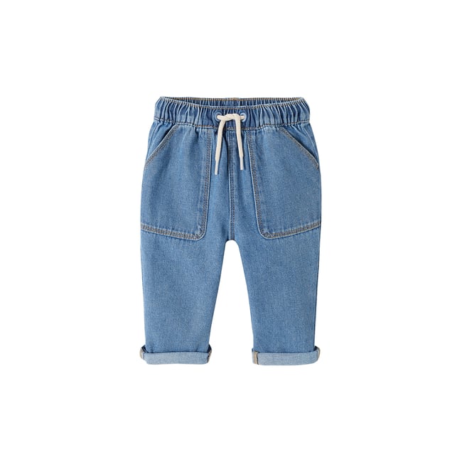 Jean bébé taille élastiquée POP VINTAGE stone <span itemprop=