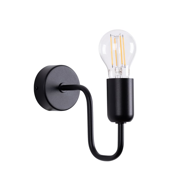 Applique Acier Noir E27 1 Vector Couleur noir <span itemprop=