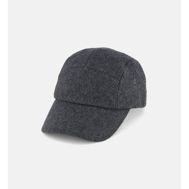 Casquette bike surpiquée feutrée gris foncé <span itemprop=