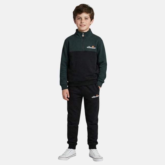 Ensemble veste zippée col montant et pantalon de jogging SQUAD vert foncé <span itemprop=