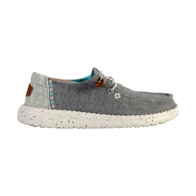 Moccassin à Lacets Wendy Heathered Slub Tropical gris <span itemprop=