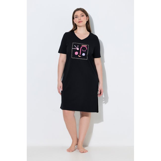 Chemise de nuit / grand T-shirt noir <span itemprop=