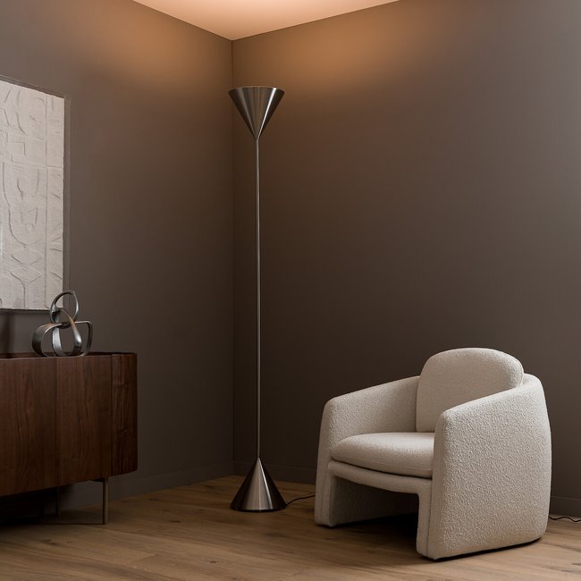 Lampadaire double cône, nickel brossé, Moke Couleur nickel brossé <span itemprop=