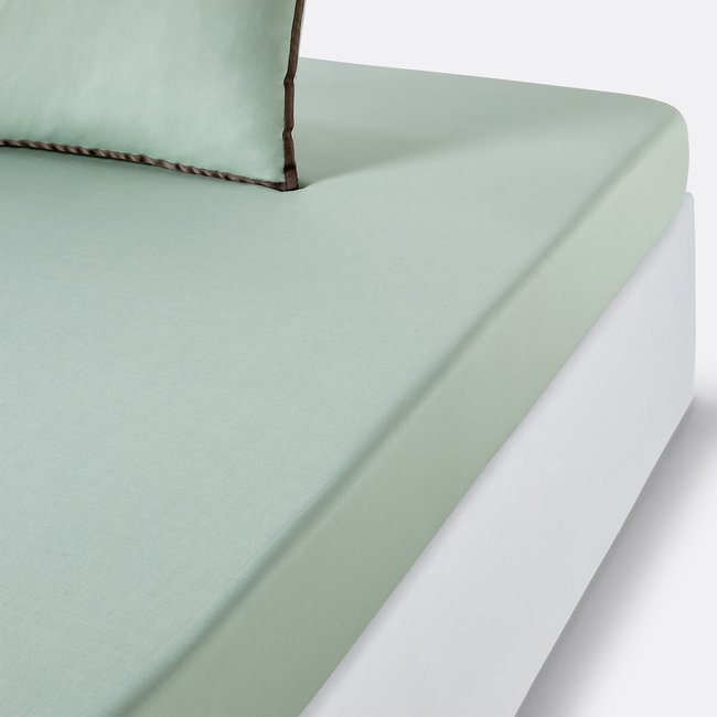 Sábana bajera de percal de algodón de 30 cm verde <span itemprop=