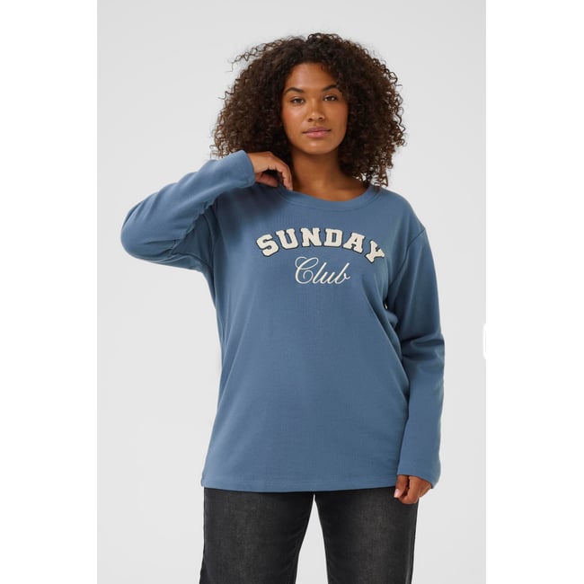 Sweatshirt bleu bering sea/club embd. <span itemprop=