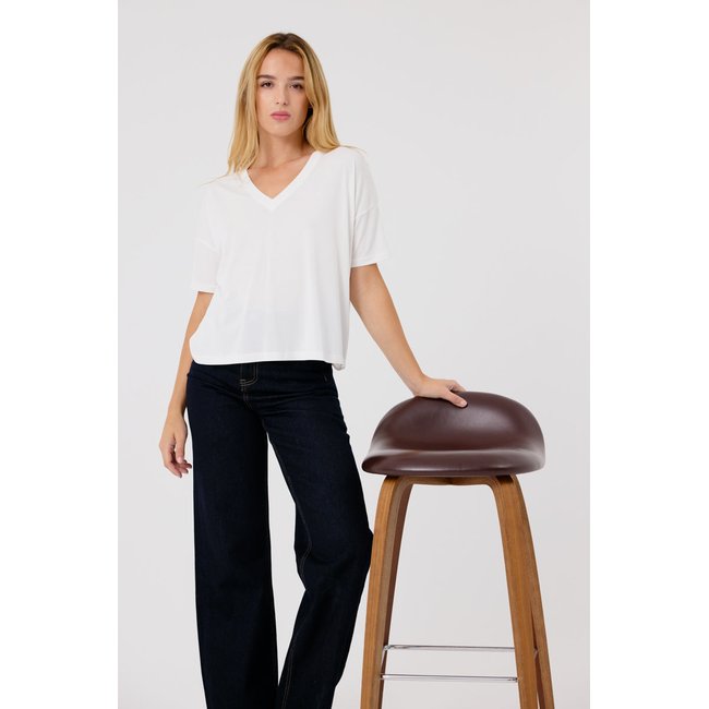 T-shirt col V en jersey fluide FRANCESCA - ARTLOVE