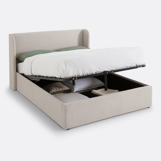 Kastenbett Nasik mit hochklappbarem Lattenrost beige LA REDOUTE INTERIEURS