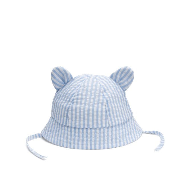 Bob rayé à oreilles rayé bleu/blanc <span itemprop=