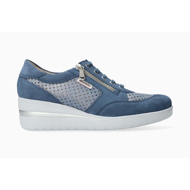 Scarpe Donna MEPHISTO MOBILS PRECILIA PERF, Zeppa 5 Cm, Pelle Traforata, Con Zip E Lacci, Tecnologia Soft-Air