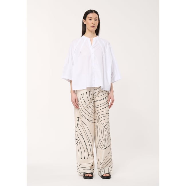 Chemisier blanc oversize en coton blanc <span itemprop=