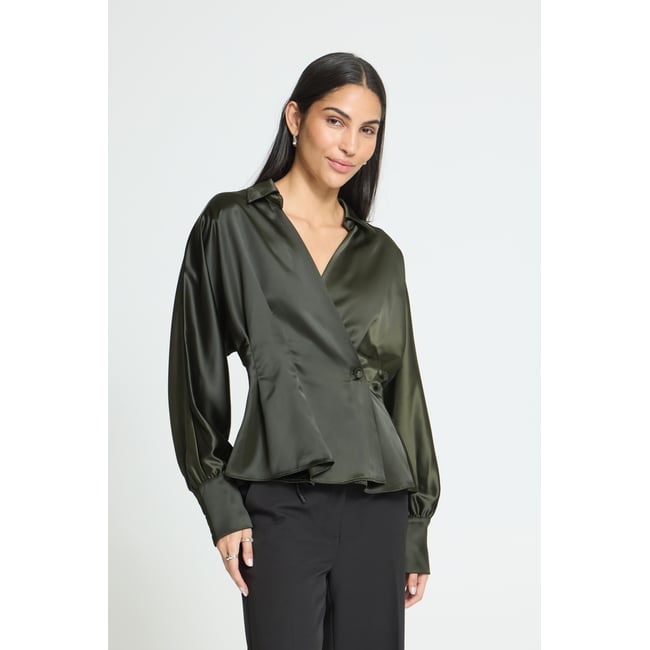 Chemise à manches longues marron rosin <span itemprop=