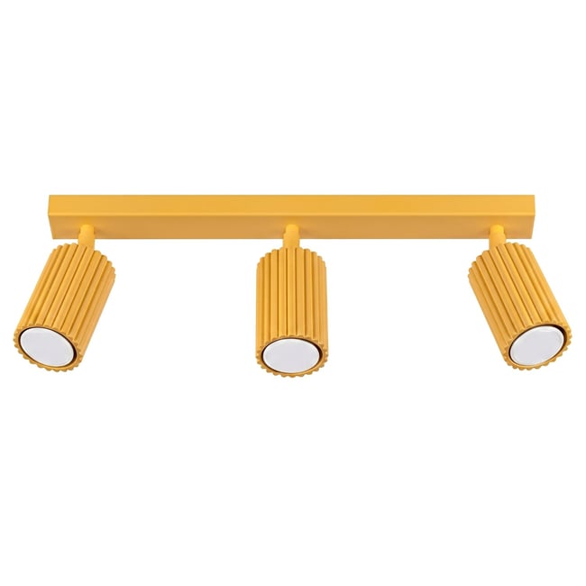 Plafonnier Aluminium Jaune GU10 3 Karbon Couleur jaune <span itemprop=
