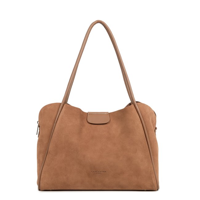 Grand sac cabas épaule, Made in France SUÈDE IDA moka <span itemprop=