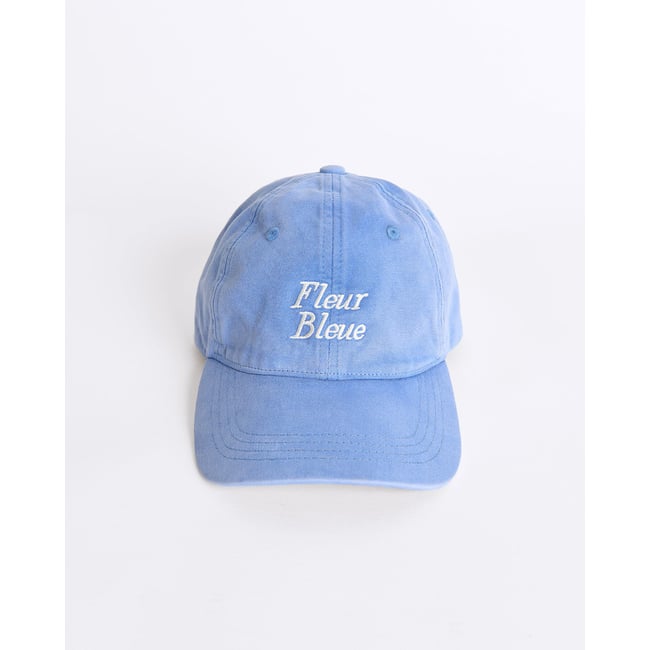 Casquette Fleur bleue brodé bleu <span itemprop=