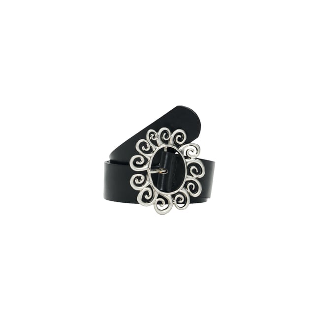Ceinture Cuir Sol noir <span itemprop=