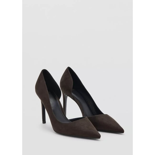Chaussures talons aiguilles chocolat <span itemprop=