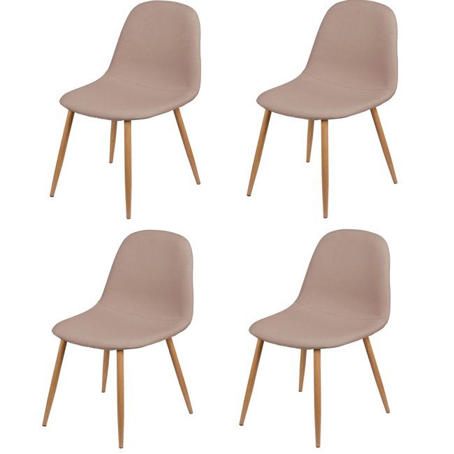 Lot de 4 Chaises de table design scandinave Oslo Couleur taupe <span itemprop=