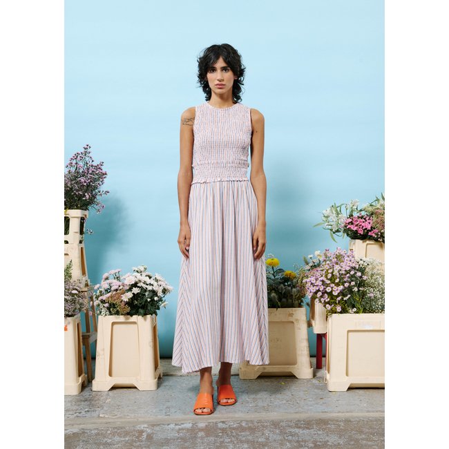 Robe  longue ALEXIANE rouge brique <span itemprop=