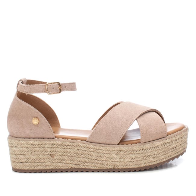 Sandale Plaine Décontractée Boucle beige <span itemprop=