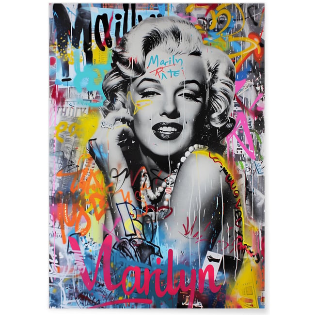 Affiche Marilyn Pop Art Urbain Couleur blanc <span itemprop=